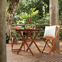 Ver imagem 2 de Mesa de Madeira Maciça Dobrável para Área Externa 70CMX70CM Ipanema Marrom/Polisten Jatobá