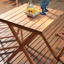 Ver imagem 2 de Mesa de Madeira Maciça Dobrável para Área Externa 70CMX70CM Ipanema Marrom/Polisten Nogueira