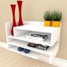 Rack Pequeno com Nichos Prateleiras Em MDF Branco - 1