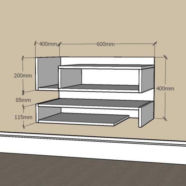 Rack Pequeno com Nichos Prateleiras Em MDF Branco - 2