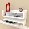 Rack Pequeno com Nichos Prateleiras Em MDF Branco - 1