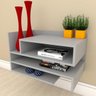 Rack Pequeno com Nichos Prateleiras Em MDF Cinza - 1