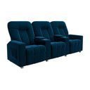 Ver imagem 5 de Poltrona Reclinável 3 Lugares para Sala de Cinema Arsenal Veludo Azul Marinho