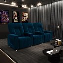 Ver imagem 1 de Poltrona Reclinável 3 Lugares para Sala de Cinema Arsenal Veludo Azul Marinho
