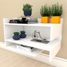 Rack Simples com Nichos Prateleiras Em MDF Branco - 1