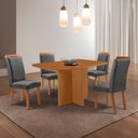 Ver imagem 1 de Mesa de Jantar Olímpia 120cm Tampo MDF Laminado Canto Copo com 4 Cadeiras Lorena