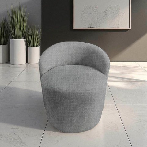 Poltrona Decorativa Yara Orgânica Linho Cinza