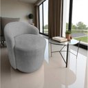 Ver imagem 7 de Poltrona Decorativa Yara Orgânica Linho Cinza