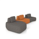 Ver imagem 1 de Sofá 3 Lugares Orgânico com Chaise e 2 Módulos Berlim Bouclê Grafite/caramelo K01 - D’Rossi