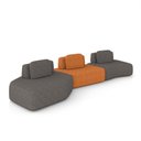 Ver imagem 2 de Sofá 3 Lugares Orgânico com Chaise e 2 Módulos Berlim Bouclê Grafite/caramelo K01 - D’Rossi