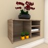 Rack Minimalista com Nichos Em MDF Amadeirado - 1