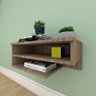 Rack Slim com Nichos Prateleiras Em MDF Amadeirado - 1