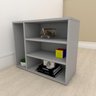 Estante para livros slim com 3 niveis em mdf Cinza - 1