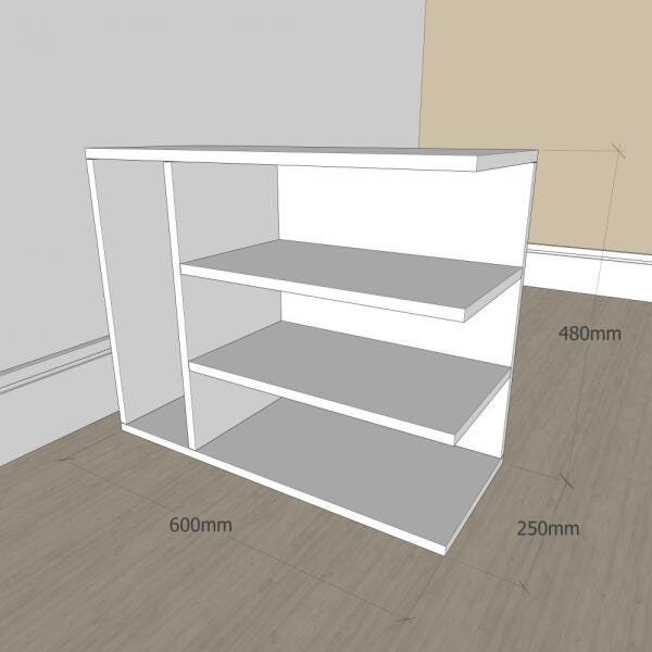 Estante para livros slim em mdf Amadeirado - 2
