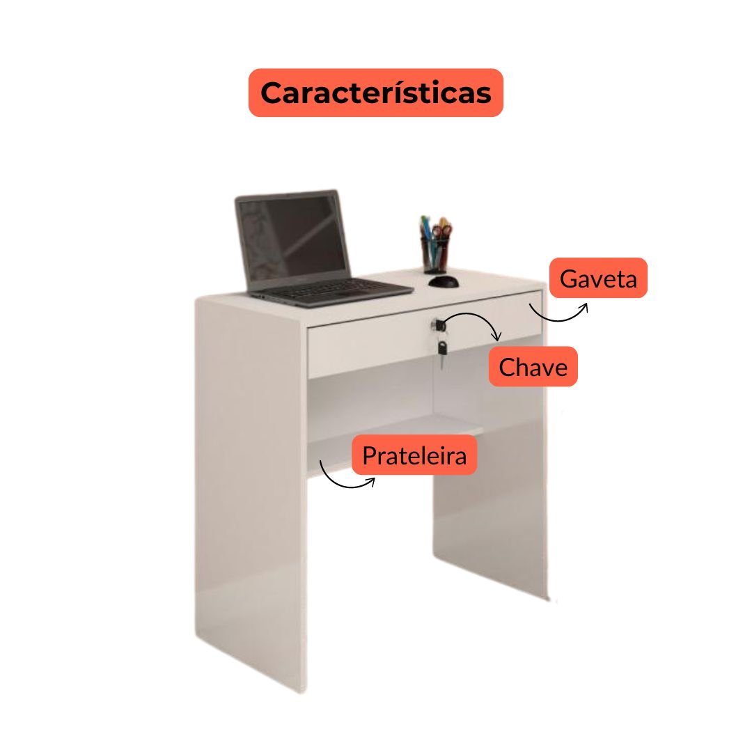 Escrivaninha Andorinha Candian Branco - Jcm - 3