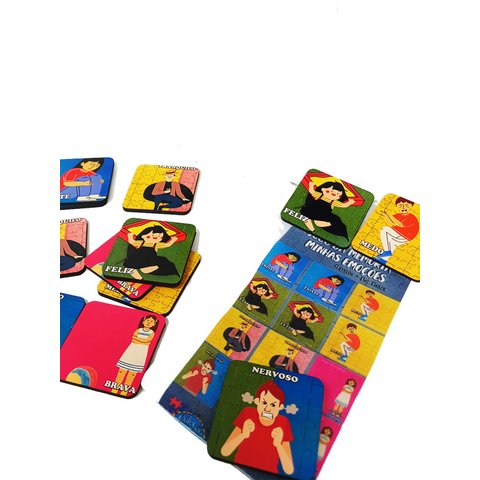 Kit de Produtos Revenda para Páscoa - Jogo da Memória Emoções para Autistas 6 Pares - 5 Unidades Col