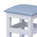 Ver imagem 3 de Banquinho de Madeira para Criança 2 Unidades Branco com Estofado Azul Viomi Jm Móveis