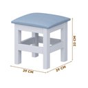 Ver imagem 4 de Banquinho de Madeira para Criança 2 Unidades Branco com Estofado Azul Viomi Jm Móveis