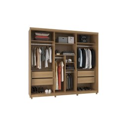 Guarda-Roupa Casal Verano 3P Desliz c/ Espelho Freijó - Fazzio - 4