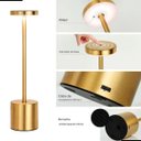 Ver imagem 5 de Luminária de Mesa Prego Led Dourada Recarregável Touch sem Fio Dimerizável Usb