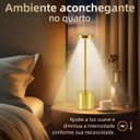 Ver imagem 7 de Luminária de Mesa Prego Led Dourada Recarregável Touch sem Fio Dimerizável Usb