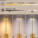 Ver imagem 4 de Luminária de Mesa Prego Led Dourada Recarregável Touch sem Fio Dimerizável Usb