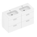 Ver imagem 1 de Gabinete Integrado 4 Gavetas 120x73cm com Lavatório Debba Bege/Branco Brilhante