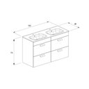 Ver imagem 2 de Gabinete Integrado 4 Gavetas 120x73cm com Lavatório Debba Bege/Branco Brilhante