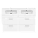 Ver imagem 5 de Gabinete Integrado 4 Gavetas 120x73cm com Lavatório Debba Bege/Branco Brilhante
