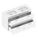 Ver imagem 3 de Gabinete Integrado 4 Gavetas 120x73cm com Lavatório Debba Bege/Branco Brilhante