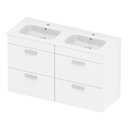 Ver imagem 4 de Gabinete Integrado 4 Gavetas 120x73cm com Lavatório Debba Bege/Branco Brilhante