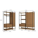 Ver imagem 3 de Kit Dormitorio 3 Portas 8 Gavetas e 3 Cabideiro Industrial Marrom/Canela/Preto Fosco