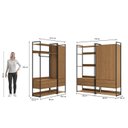 Ver imagem 6 de Kit Dormitorio 3 Portas 8 Gavetas e 3 Cabideiro Industrial Marrom/Canela/Preto Fosco