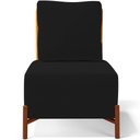 Ver imagem 6 de Poltrona Decorativa Living Pés Madeira Hungria L02 Couríssimo Whisky Suede Preto - Lyam