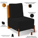 Ver mais imagens de Poltrona Decorativa Living Pés Madeira Hungria L02 Couríssimo Whisky Suede Preto - Lyam