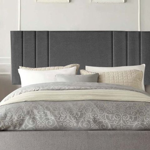 Painel Estofada Grécia 160cm Queen Size Para Cama Box Quarto Linho Cinza - Gat Magazine