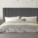 Ver imagem 1 de Painel Estofada Grécia 160cm Queen Size Para Cama Box Quarto Linho Cinza - Gat Magazine