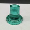 Ver imagem 2 de Castiçal Porta Vela Decorativo Home&co Vidro 6x6x6cm Turquesa