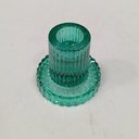 Ver imagem 3 de Castiçal Porta Vela Decorativo Home&co Vidro 6x6x6cm Turquesa