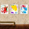 Quadro arte 30x66 canvas formas abstratas mod 252 - 2