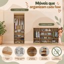 Ver imagem 5 de Quarto de Bebê Completo com Berço Americano 3 em 1 e Colchão Incluso Flor Multimóveis MP4933