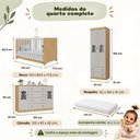 Ver imagem 7 de Quarto de Bebê Completo com Berço Americano 3 em 1 e Colchão Incluso Flor Multimóveis MP4933