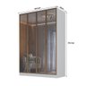Guarda Roupa 1,60m C/ 4 Portas Reflecta e Led 100% Mdf Cor:branco - 3