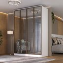 Ver imagem 1 de Guarda Roupa 1,60m C/ 4 Portas Reflecta e Led 100% Mdf Cor:branco