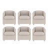 Kit 6 Poltronas Decorativa Reforçada Recepção Clinica Salão Suede:bege - 1