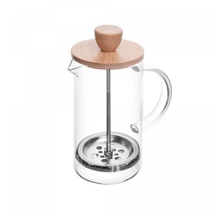 Cafeteira Prensa Francesa Vidro Bambu 400ml Wolff