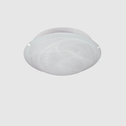 Plafon Sobrepor Base Met 2xe27 C/ Vidro Branco Murano - 1