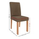 Ver imagem 4 de Mesa de Jantar Estela Mdf com 4 Cadeiras Estofadas Linho Mascavo Molci