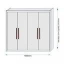 Ver imagem 2 de Guarda Roupa Casal Espelho 4 Portas 3 Gavetas Nantes Móveis Europa
