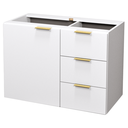 Ver imagem 1 de Balcão Móvel Gabinete Mdf para Banheiro sem Tampo sem Cuba 70cm Gavetas Lado Direito Puxador Dourado